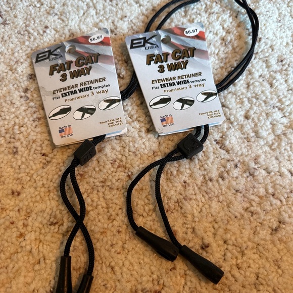 EK USAFAT CAT 3 way eyewear retainer , fits extra wide temples . Made in USA . - Picture 2 of 3